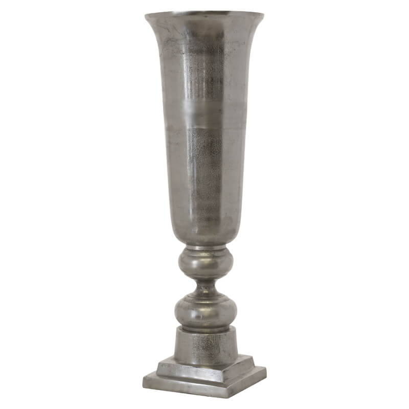 ALU TRUMPET VASE 85CM RAW SILVER
