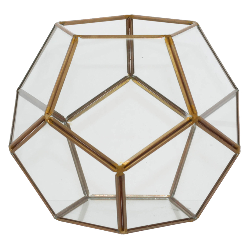 GEO GOLD FLOWER HOUSE 18X18CM