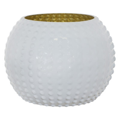SEA URCHIN WHITE BALL VASE 19X26