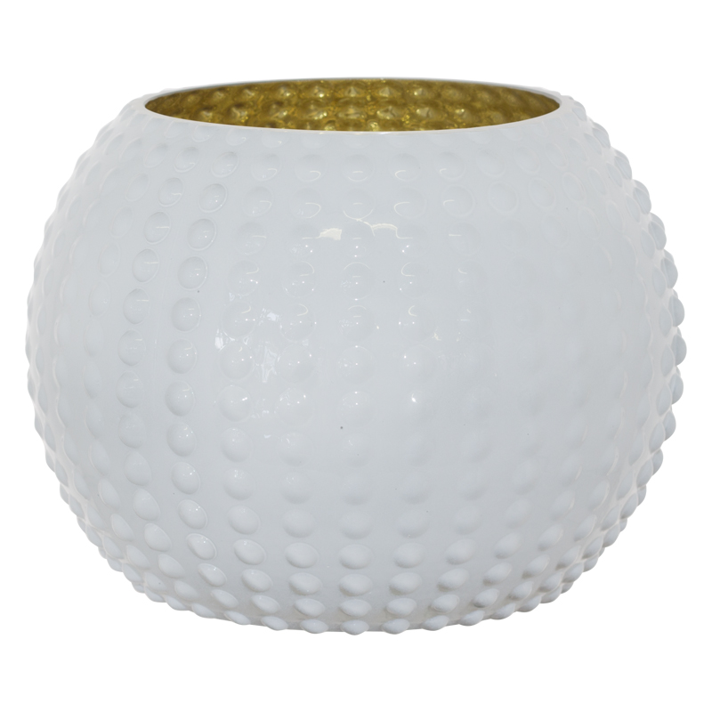 SEA URCHIN WHITE BALL VASE 19X26