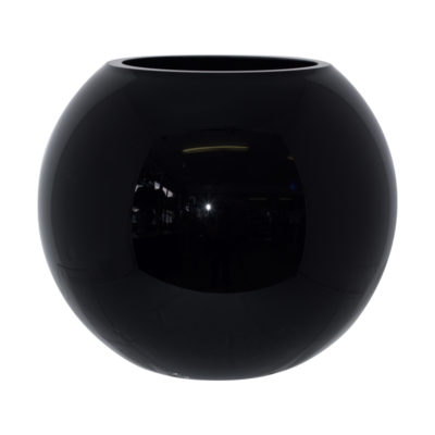 BLACK BUBBLE BALL VASE17X20CM