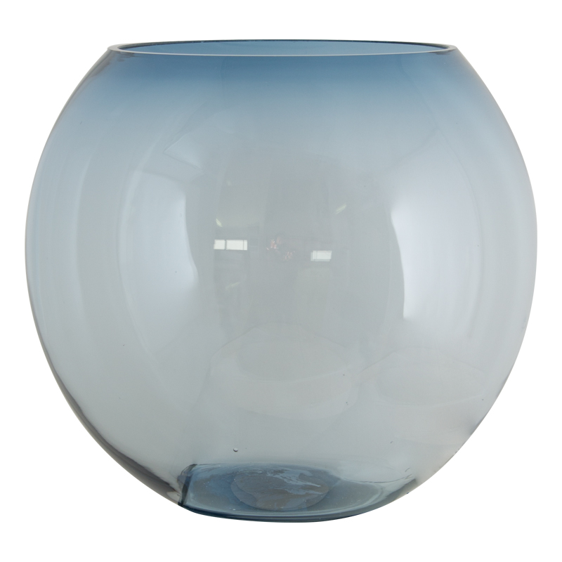 BLUE BUBBLE BALL VASE 26X28CM