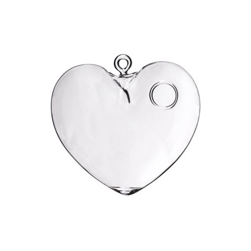 CLEAR HANGING HEART 12.5cm