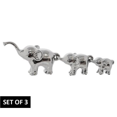 3 SILVER ELEPHANTS SET/3 27/18/12