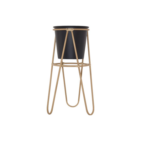 GOLD/BLACK POT ON STAND 57CM