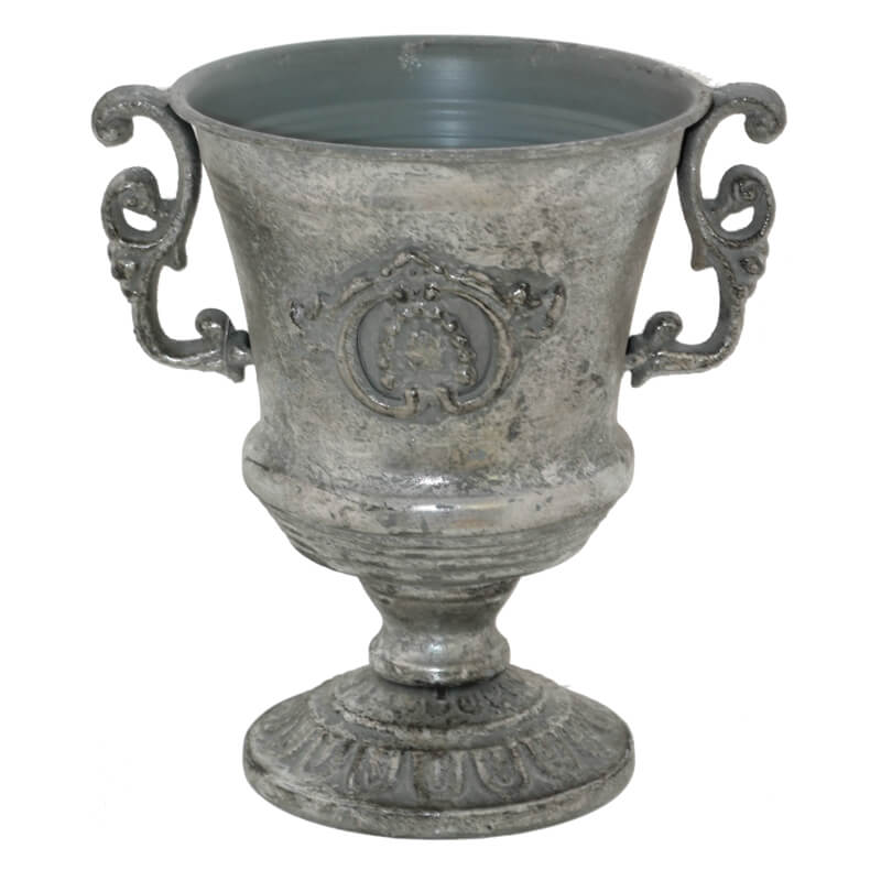 TEMPLER HANDLED VASE SILVER 22CM
