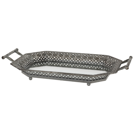SARAI ANT SILVER H/TRAY 55X33CM