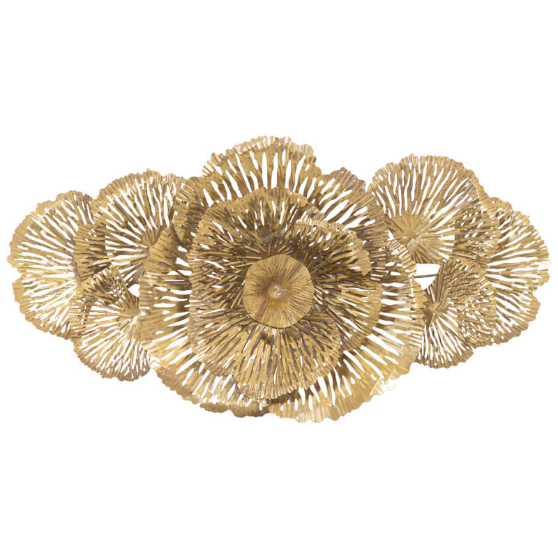 GOLD FLORA WALL ART 83X44CM