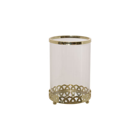 BANKSIA CLEAR/GOLD HURRICANE 20CM