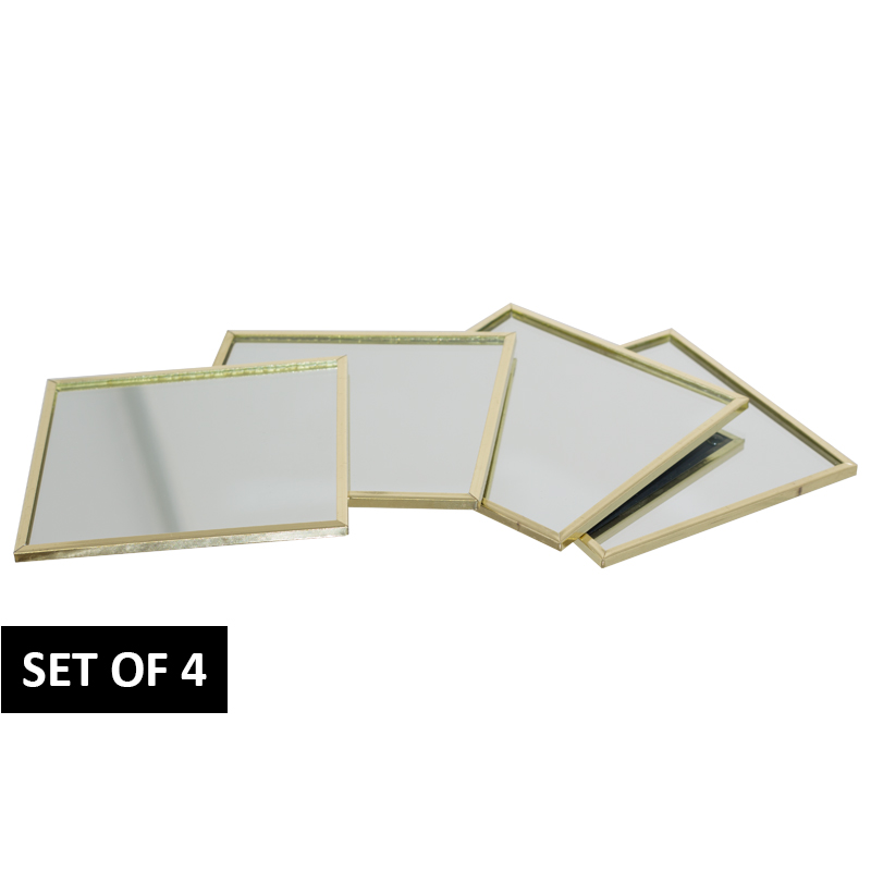 TARA GLASS COASTER SET/4 10X10CM