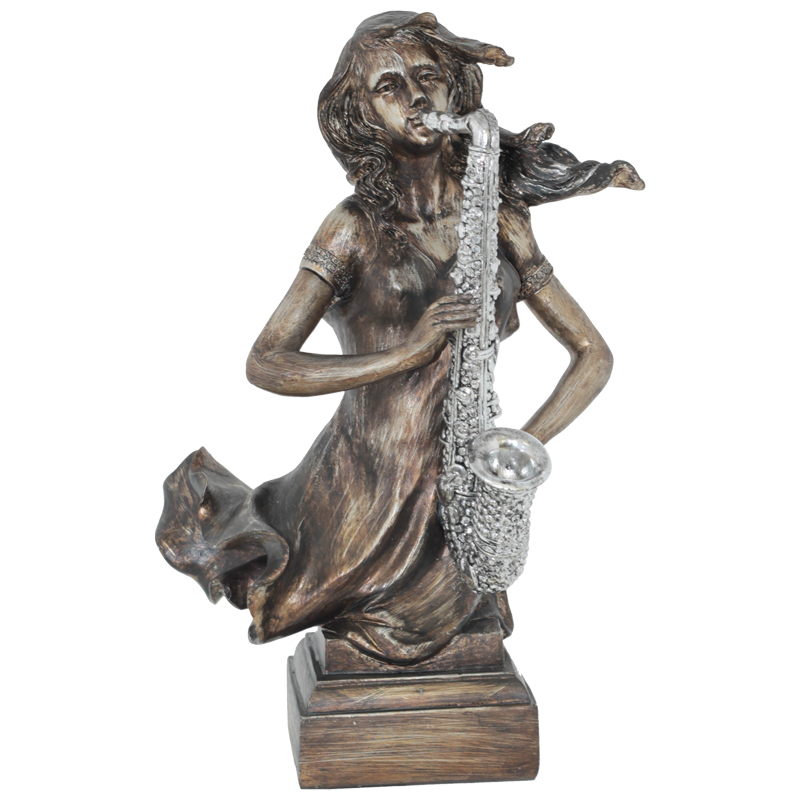 LADY WITH SAX ON PLINTH 36CM