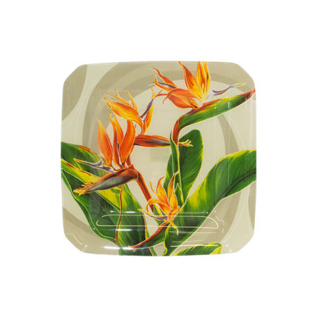 STRELITZIA PLATE 25CM-GREY DESIGN