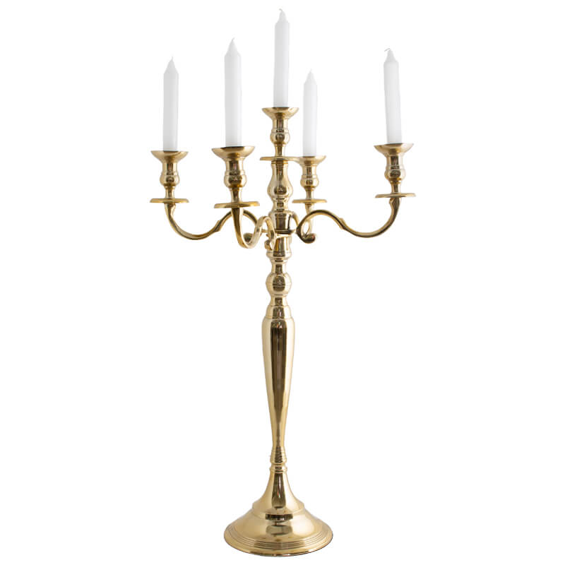 5 LITE CANDELABRA 70CM GOLD - Image 2