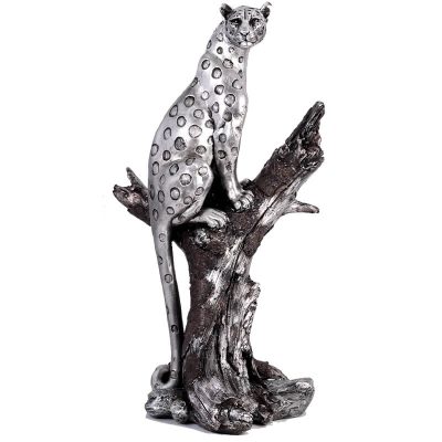 SILVER LEOPARD ON BRANCH 51CM