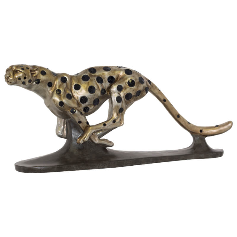 RUNNING CHEETAH ON PLINTH 79CM