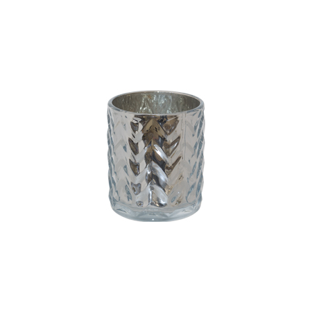 GLAM SILVER STAGGERED VOTIVE 10CM