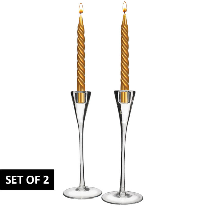 JENNA STEMMED CANDLE HOLD S/2 28C - Image 2
