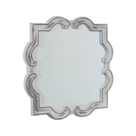 WHITEWASH SQUARE MIRROR 55X55CM