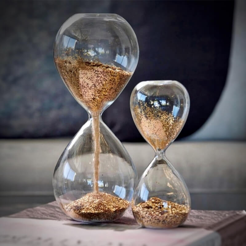 GOLD GLITTER HOURGLASS 24CM - Image 2