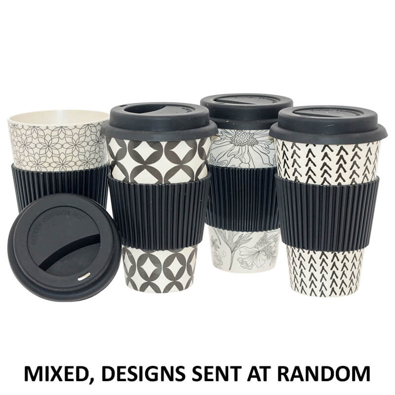 BAMBOO GEO TRAVEL CUP 14CM MIXED