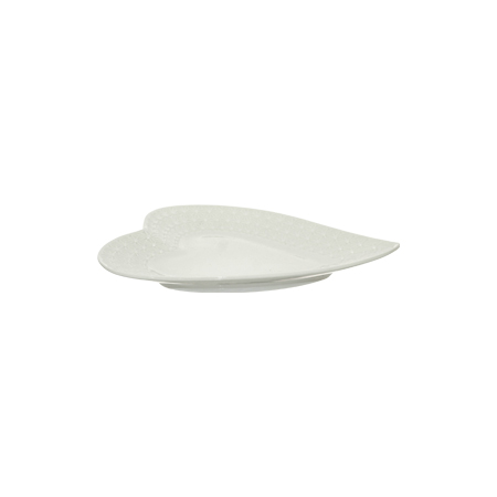 WHITE HEART PLATTER 20X15CM