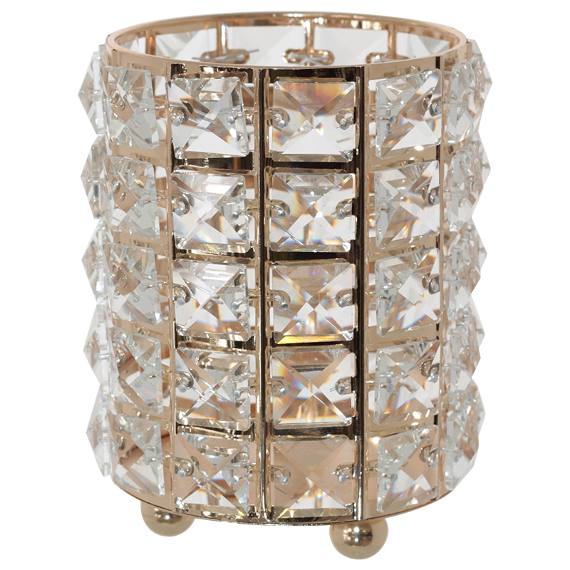 GOLD CRYSTAL VOTIVE 15X10CM