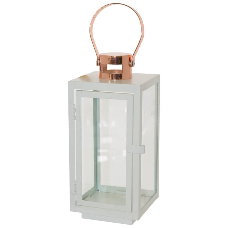 USHA WHITE LANTERN 28CM R/GOLD HA