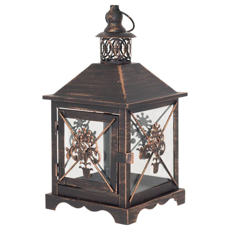 KIKI ANTIQUE BRNZ LANTERN 28CM