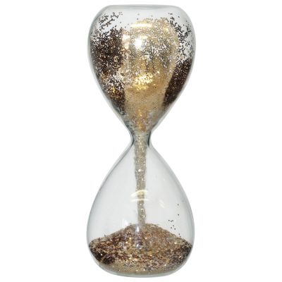 GOLD GLITTER HOURGLASS 16CM