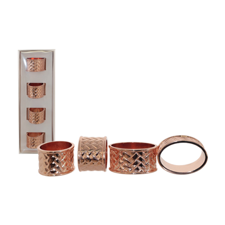 ROSEGOLD OVAL NAPKIN RING S/4