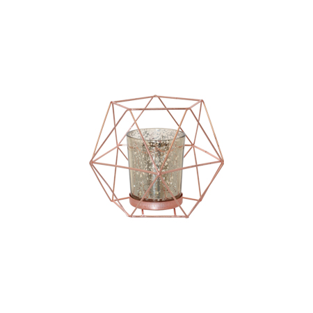 GEOMETRIC R/GOLD LANTERN&VOTIVE10
