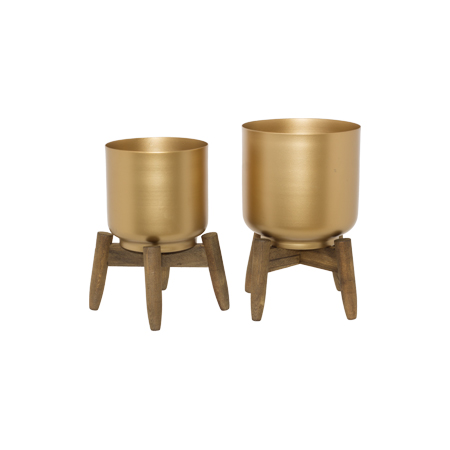 CLEOPATRA GOLD VASE/STAND SET/2