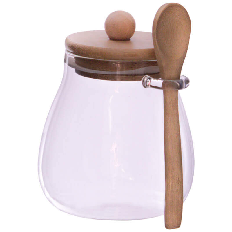 JAM JAR WITH LID/SPOON 10CM 400ML