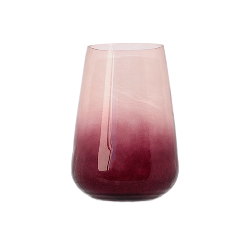 BURGUNDY BULLET VASE 28X20CM CRAC