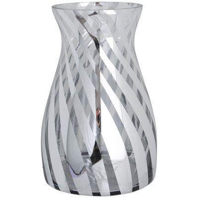 GENOA SILVER STRIPE VASE 30X19CM