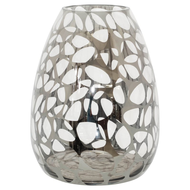 SILVER/CLEAR LEOPARD PRINT VASE