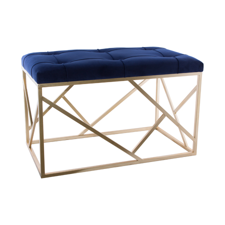 ROYAL BLUE/GOLD LONG OTTOMAN 70X4