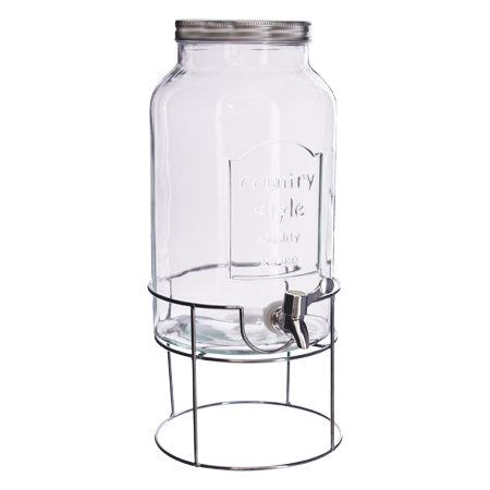 DISPENSE JAR SILVER STAND/LID&TAP