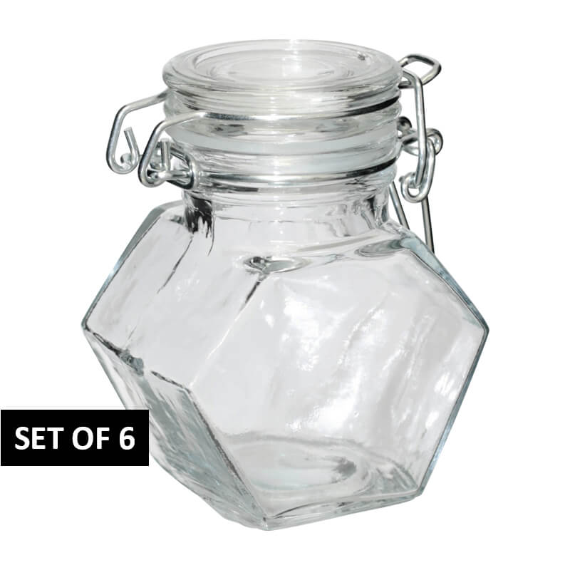 CLIPTOP JAR DIAMOND 8CM 100ML S/6