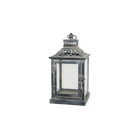 ANTIQUE GREY LANTERN 27CM