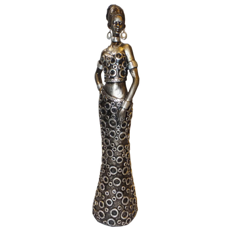 BRONZE GIRL/RINGS STANDING 36CM