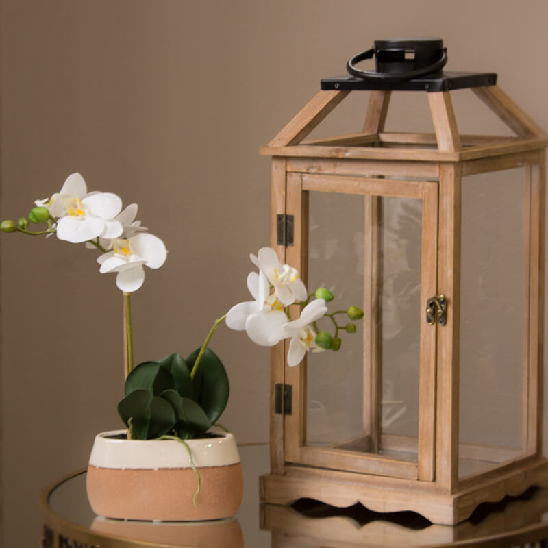 WHITE ORCHID IN CERAMIC POT 38CM - Image 2