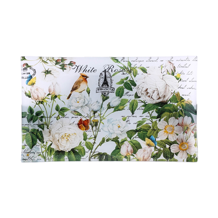 WHITE ROSE PLATTER 25X14CM