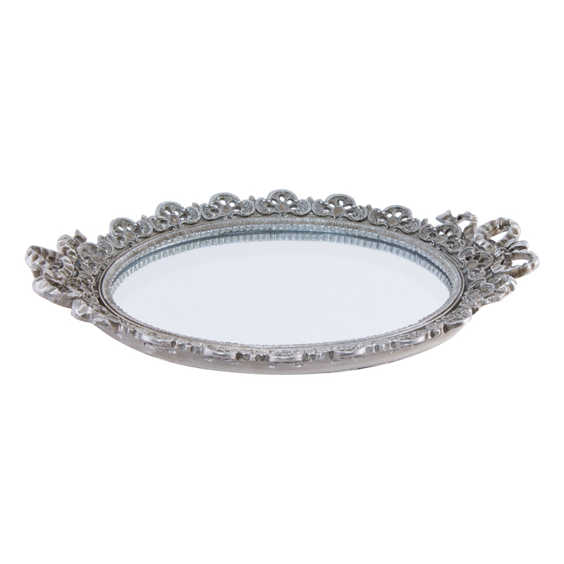 ANTIQUE SILVER TRAY 36X24CM