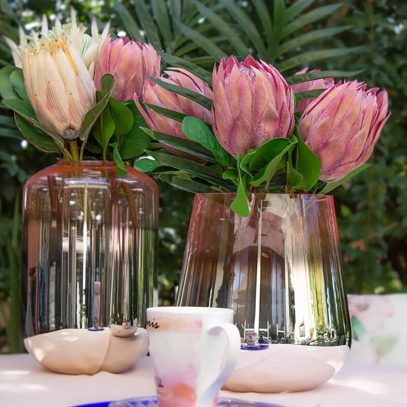 SILVER/PINK VASE 30CM - Image 3