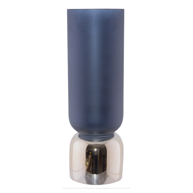 VASE MATT BLACK/GOLD 45CM