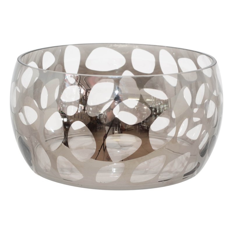 SIL/CLR LEOPARD PRINT BOWL26X13.5