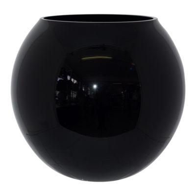 BLACK BUBBLE BALL VASE 26X28CM