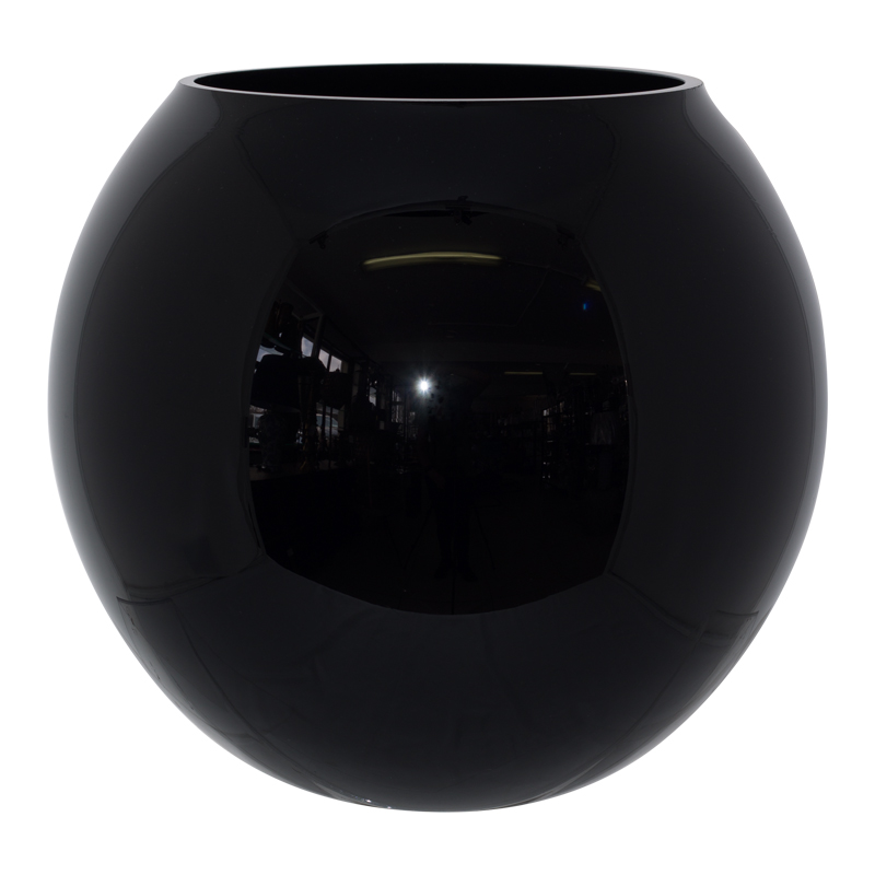 BLACK BUBBLE BALL VASE 26X28CM