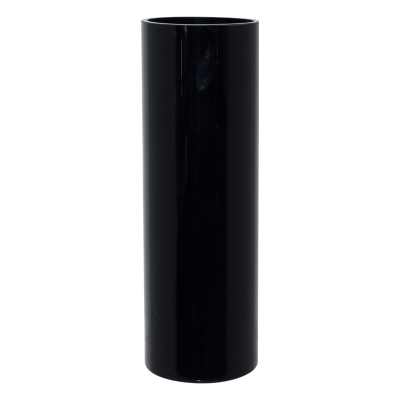 BLACK CYLINDER VASE 30X10CM